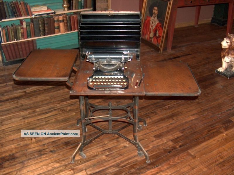 Rare Arts & Crafts Toledo Metal Furn.  Typewriter Desk 1900-1950 photo
