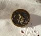 Rare Old Brass Picture Button - The Fisherwoman Buttons photo 1