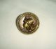 Old Brass Picture Button - Girl With A Straw Hat Buttons photo 1