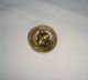 Old Brass Picture Button - Girl With A Straw Hat Buttons photo 3