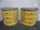 Pair Of French Painted Marble - Top Bombay - Shape Commodes By Comitia Molina 1628 Post-1950 photo 1