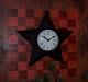 Pattis Ratties Primitive Rustic Tin Barn Star Wall Clock Great Gift Idea Primitives photo 3