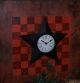 Pattis Ratties Primitive Rustic Tin Barn Star Wall Clock Great Gift Idea Primitives photo 6