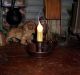 Primitive Antique Vtg Style Bronze Quaker Candle Lamp Light Lite Copper Primitives photo 1