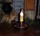 Primitive Antique Vtg Style Bronze Quaker Candle Lamp Light Lite Copper Primitives photo 2