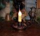 Primitive Antique Vtg Style Bronze Quaker Candle Lamp Light Lite Copper Primitives photo 4