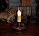 Primitive Antique Vtg Style Bronze Quaker Candle Lamp Light Lite Copper Primitives photo 5
