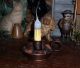 Primitive Antique Vtg Style Bronze Quaker Candle Lamp Light Lite Copper Primitives photo 6