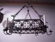 A Wrought Iron Gothic Art Candle Burning Chandelier Chandeliers, Fixtures, Sconces photo 4