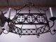 A Wrought Iron Gothic Art Candle Burning Chandelier Chandeliers, Fixtures, Sconces photo 5