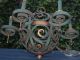 Unique Art Nouveau Wrought Iron Art Globe 6 - Light Chandelier Chandeliers, Fixtures, Sconces photo 4