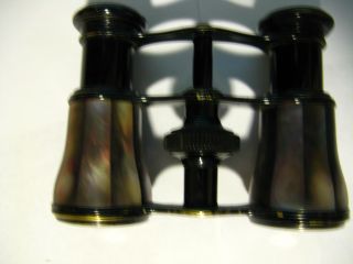 Lemaire Paris Opera Glasses With Rare Grey Color In Mother Of Pearl.  Rare Pattern photo