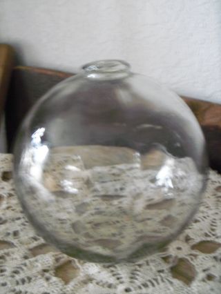 Vintage Clear Glass Ball - - Glass Float Marked On The Bottom - - Very Clear photo