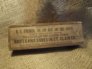 Rare Antique Box Set Of Dominoes R.  E.  French,  The Live Boot & Shoe Dealer Mich photo