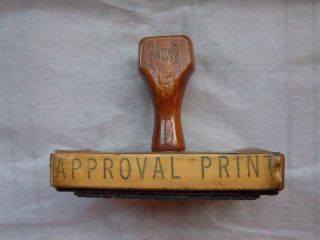 Antique Vintage Reno Mould Engineering Approval Wood Stamp photo