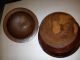 Vintag Rare Wooden Sugar - Spices - Herbs - Candy Bowl With Lid Initialed (n) 4  X4 Bowls photo 4