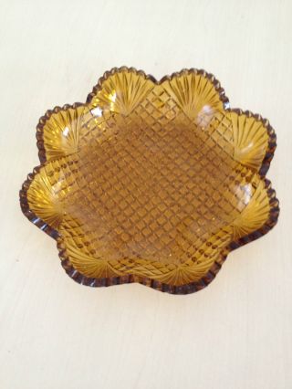 Amber Depression Glass Fruit Bowl Vase photo