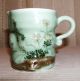 Lovely Old Studio Arts Handcrafted Celadon Prunus Blossoms Pitcher,  3.  5 