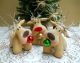 3 Primitive Folk Art Christmas Whimsy Reindeer Primitives photo 1