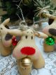 3 Primitive Folk Art Christmas Whimsy Reindeer Primitives photo 3