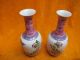 Bird And Flower Vases Pair Galze Colorful Antique Chinese Porcelain Ceramic Anc Vases photo 7