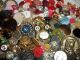 Estate Huge 6 Lbs Buttons Lots Vintage Rhinestone New Glass Antique Czech Sewing Buttons photo 9