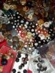 Estate Huge 6 Lbs Buttons Lots Vintage Rhinestone New Glass Antique Czech Sewing Buttons photo 5