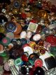 Estate Huge 6 Lbs Buttons Lots Vintage Rhinestone New Glass Antique Czech Sewing Buttons photo 8