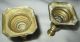 Vintage Antique Brass Beehive Candlesticks Holders Miniature Small 4 