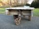 Small Antique Industrial Factory Cart - Rustic Lineberry Coffee Table Cart Other photo 6
