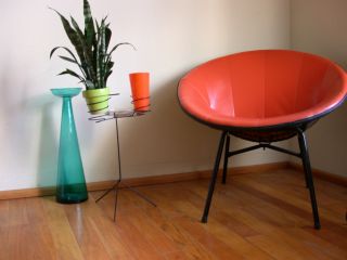 Vintage Black Wire Drink Caddy Or Server / Plant Stand / Tiki Bar Side Table photo
