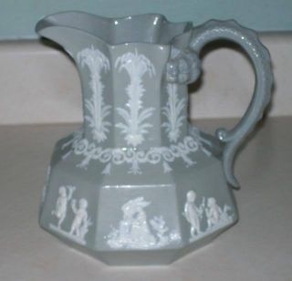 Alcock 1840s Large Orient Pattern Pitcher With Cherubs photo