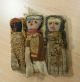 Antique Folk Art Rag Dolls 3 Cloth Figures In Bed Ethnographic Native American Other photo 5