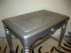 Vintage Metallic Silver Cane Bench French Provincial Stool Hollywood Glam Post-1950 photo 9