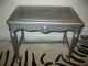 Vintage Metallic Silver Cane Bench French Provincial Stool Hollywood Glam Post-1950 photo 4