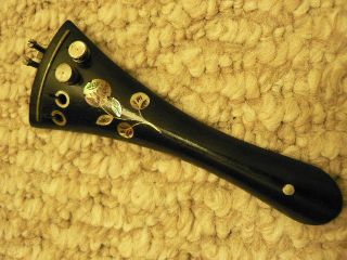 Vintage Tailpiece With Mother Of Pearl Inlaid For 4/4 Violin $9 Nr photo