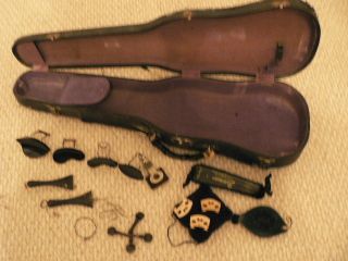 Vintage Violin Parts In Old 4/4 Case $9 Nr photo