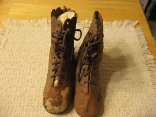 Wonderful Victorian Area Late 1800s Girls/boys High Top Lace Leather Boots Org S photo
