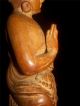 Antique Chinese Carved Wood Figure Kwan Yin Buddha Statue On A Lotus Flower Buddha photo 11