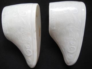 A Pair Of Ch ' Ing Porcelain Old Chinese Lady Shoes photo