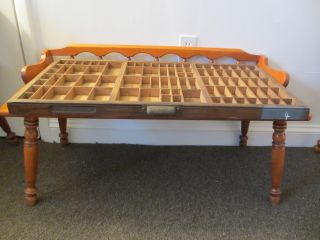 Vintage Antique Hamilton Printers Wood Drawer Tray - 89 Compartments photo
