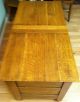 Antique Tiger Oak Desk/sewing Table W/drawers & Collapsale Top Really 1900-1950 photo 5