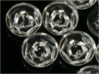 12 Czech Vtg Crystal Depression Glass Buttons 14 Mm photo