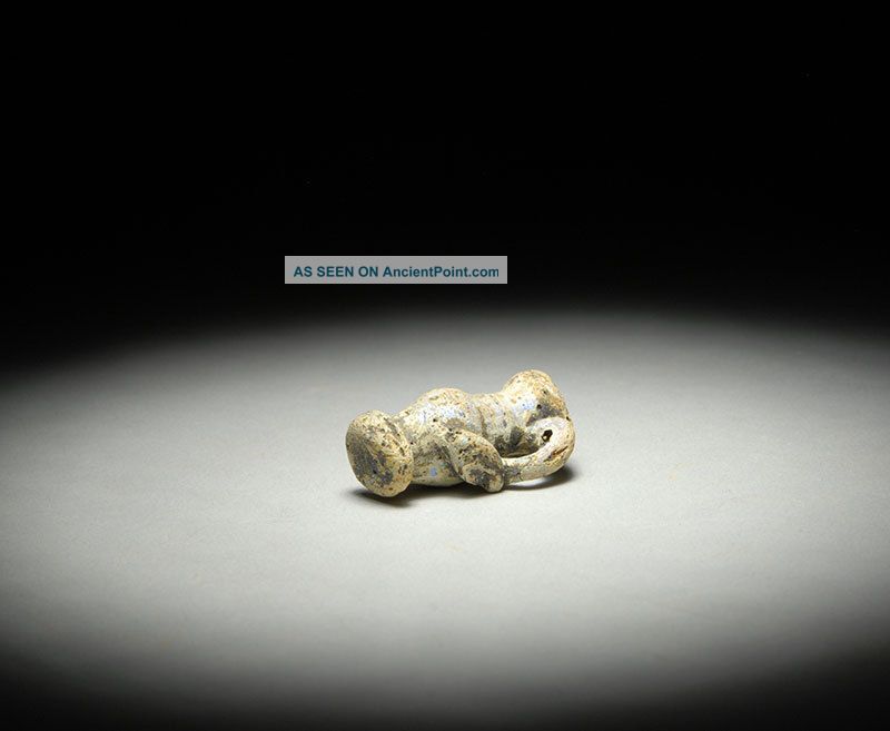 Ancient Late Roman Egyptian Holy Land Glass Amulet Bead Amphoriskos Roman photo