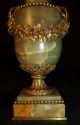 Antique Pair Of Cassoulettes Vases From France Gilt Bronze And Onyx,  1880 Columns & Posts photo 5