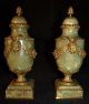 Antique Pair Of Cassoulettes Vases From France Gilt Bronze And Onyx,  1880 Columns & Posts photo 7