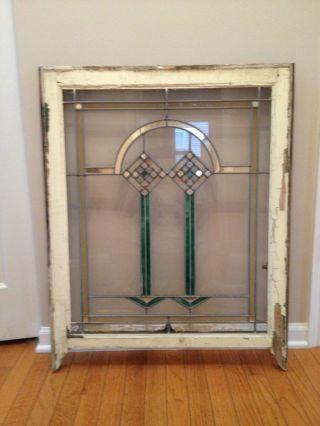 Antique Leaded Stained Glass Window From Chicago Lincoln Park Neighborhood photo