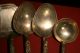 Set Of Four Hand Carved Silver Plated Over Copper Serving Pieces Large Spoons Mixed Lots photo 4