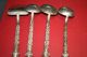 Set Of Four Hand Carved Silver Plated Over Copper Serving Pieces Large Spoons Mixed Lots photo 8