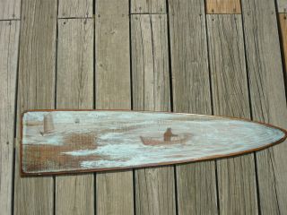 Antique Board.  With A Maritime Painting On It.  Sailing Boats.  Room Decor.  Fishing. photo